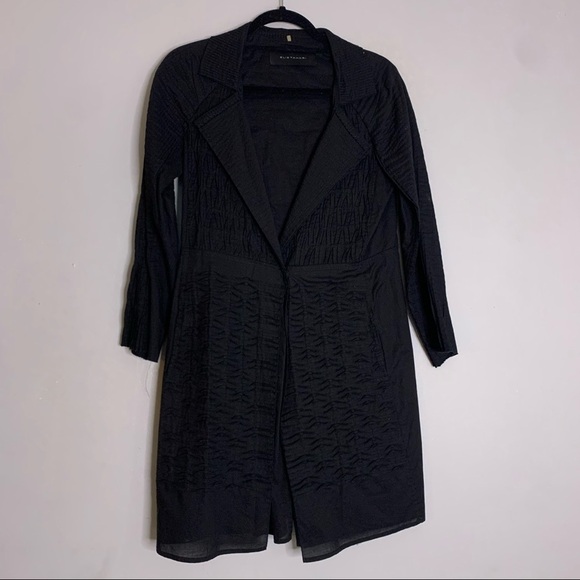 Elie Tahari Black Pleated Textured A line Women’s XS chic Dress Jacket - Picture 1 of 6